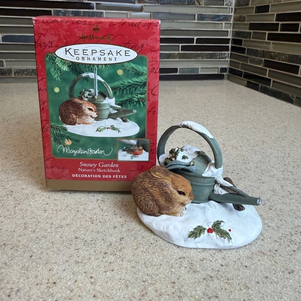 VTG Hallmark Keepsake Ornament 2000 Snowy Garden Marjolein Bastin Rabbit Bird